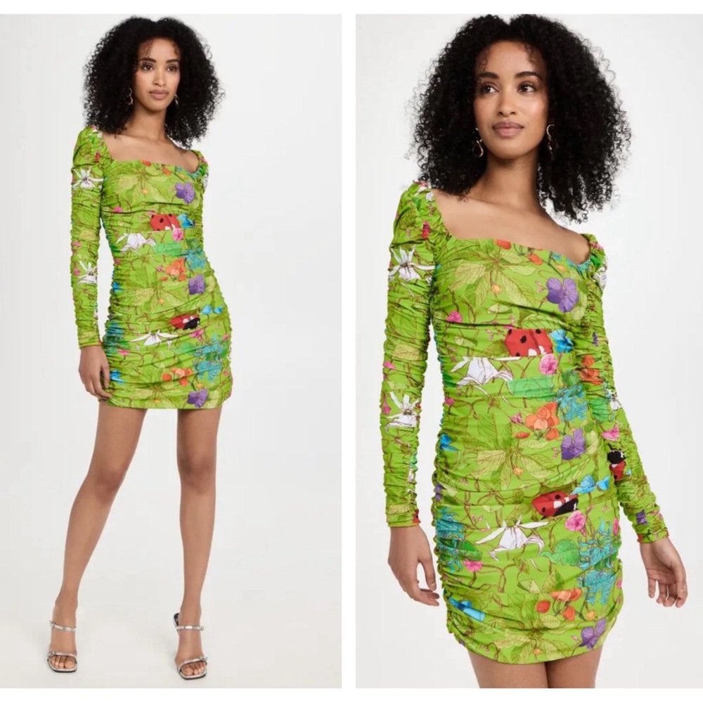ALIETTE ruched floral bodycon dress size 8